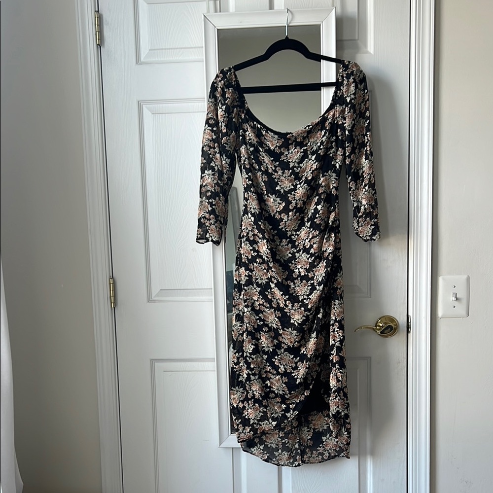 Floral Black Dress